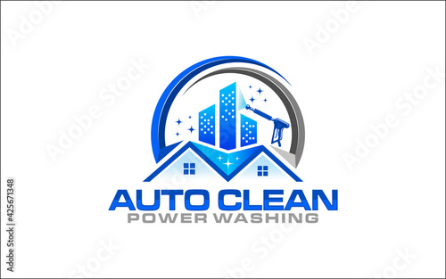 Illustration vector graphic of pressure power wash spray logo design template-05