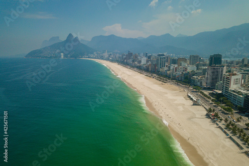 Canvas Print Aerial View of Ipanema Beach in Rio de Janeiro, Brazil