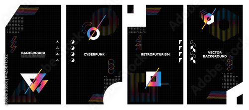 Background instagram stories retrofuture geometric