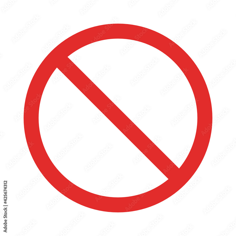 Prohibited sign. Ban and forbidden red symbol. Prohibited sign. Ban and forbidden red symbol.