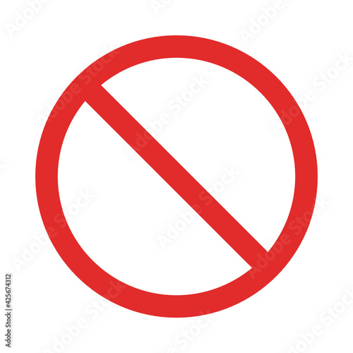 Prohibited sign. Ban and forbidden red symbol.