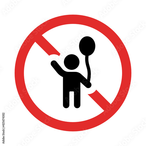Adult zone symbol. No kids allowed in this area, children forbidden vector icon.