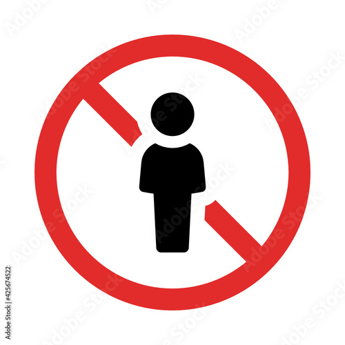 No people allowed, no man sign illustration.