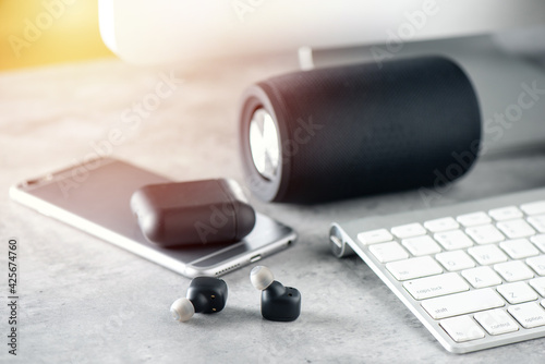 True wireless earbuds photo