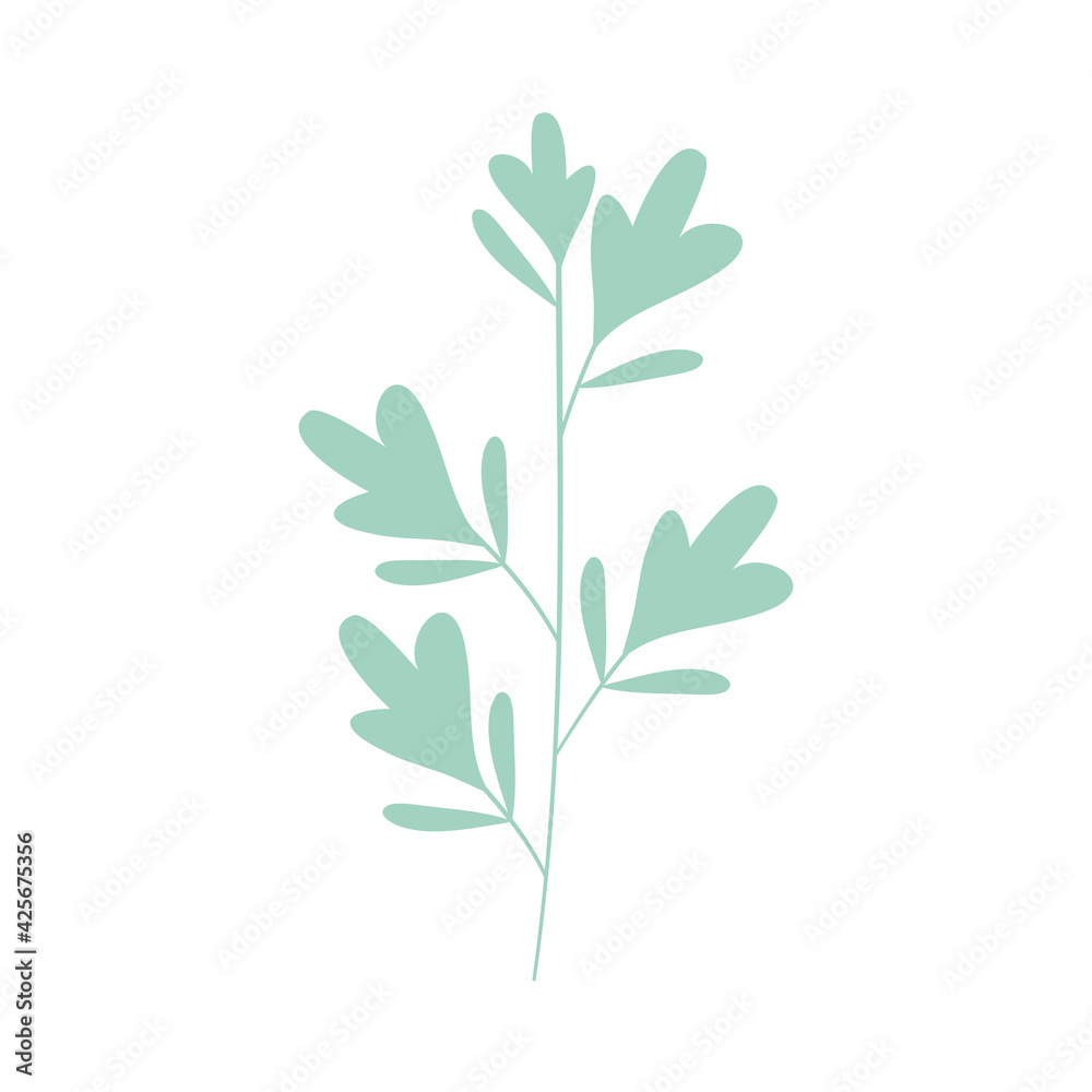 green leaves stem