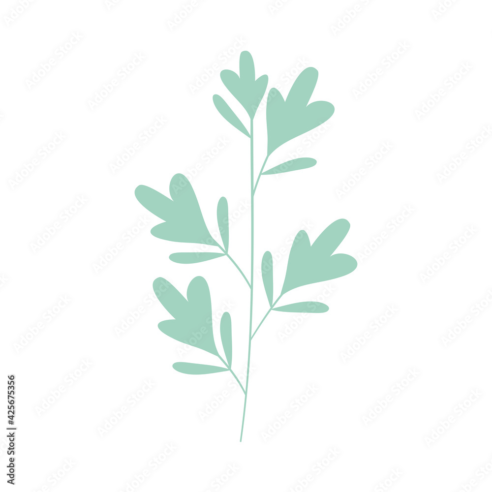 Obraz premium green leaves stem