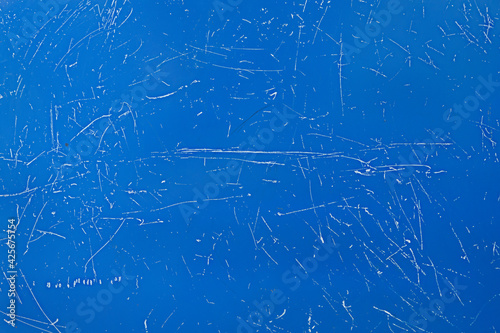 Grunge scratch blue metal sheet texture background