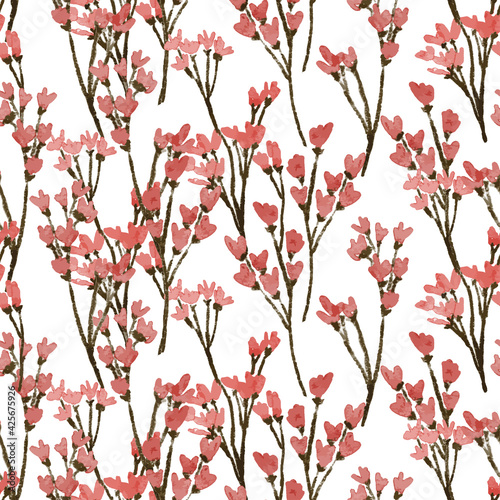 watercolor wildflower floral seamless pattern