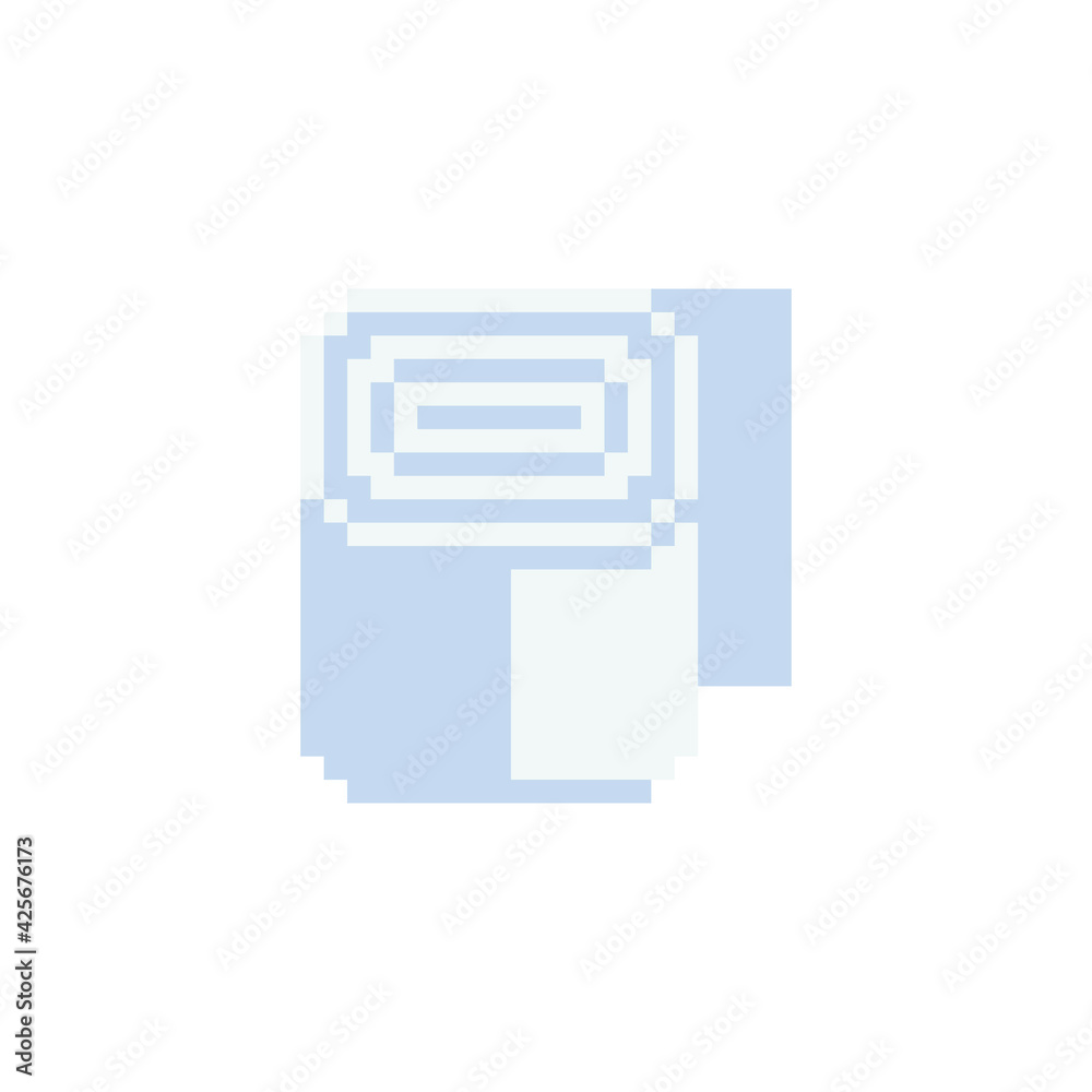 Toilet paper icon. Pixel art stile. Video game 8-bit sprite. Flat stile logo. Isolated vector illustration. Symbol, sticker design. Toilet paper icon. Pixel art stile. Video game 8-bit sprite. Flat stile logo. Isolated vector illustration. Symbol, sticker design.