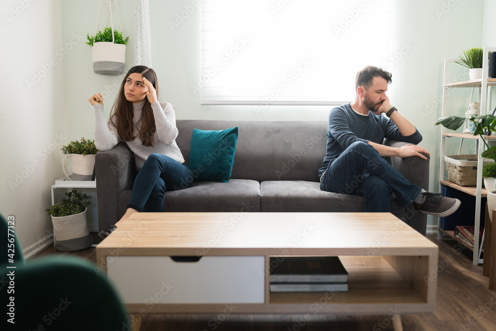 Husband and wife having couples problems at home Husband and wife having couples problems at home