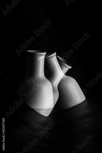 Abstract low key photography in black and white shapes photo