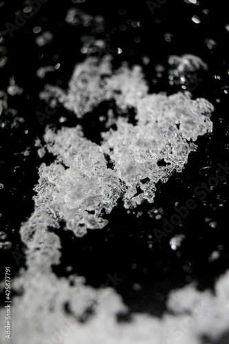 Ice abstract in black background tripping modern high quality big size prints