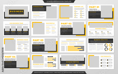 multipurpose presentation template design with clean style and modern layout use for business annual report