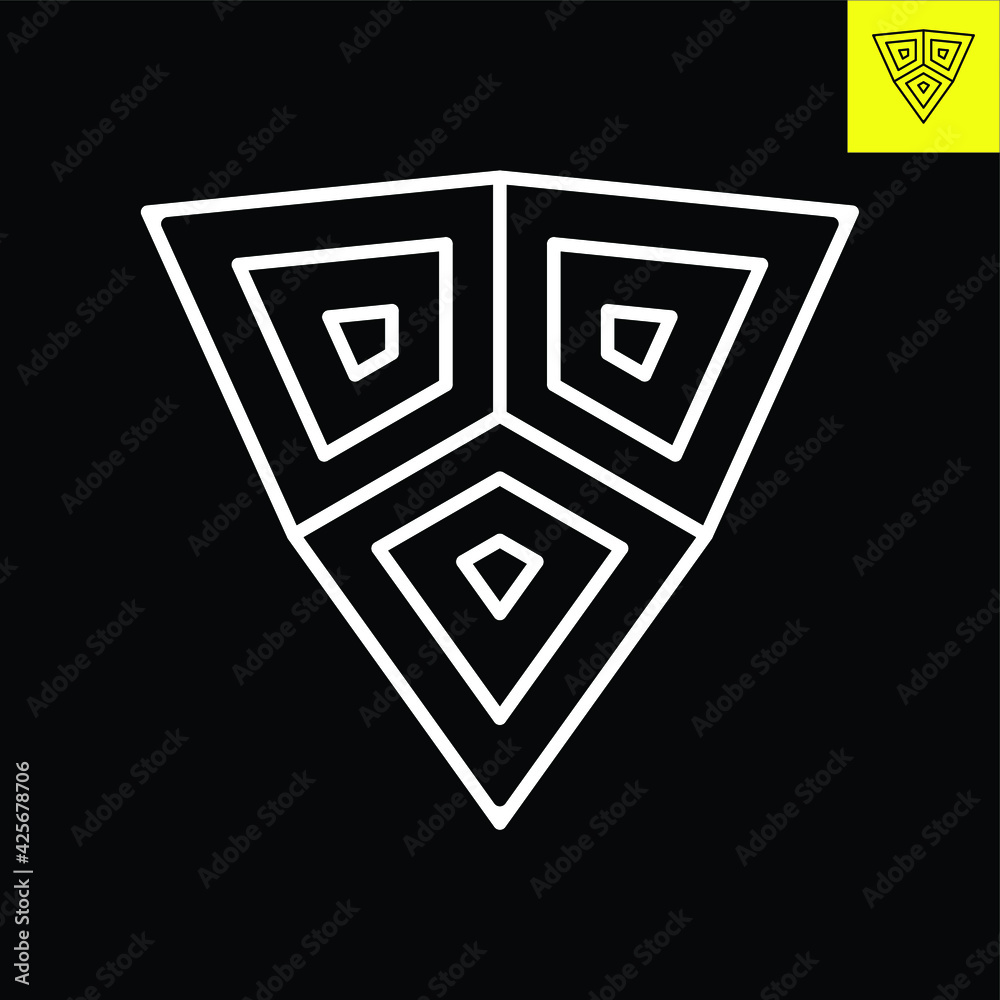 Logo Design depicting of the shield in line art style. Vector logo in ...
