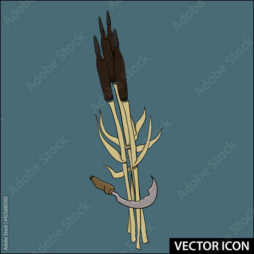 vector anti-war symbol wheat ears mown with sickle