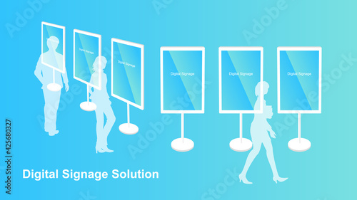 Digital signage solution for informing passers-by.