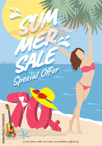 summer brochures background layout banners vector illustration template 4