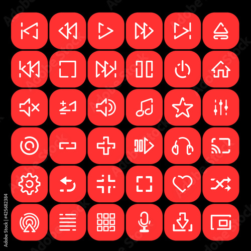 Media player button in modern style