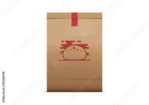 Realistic Zip Package Design - Extract blank mockup templates for presentations and advertising. Bread envelope for logo and brand design food packaging mockup 3d vector illustration