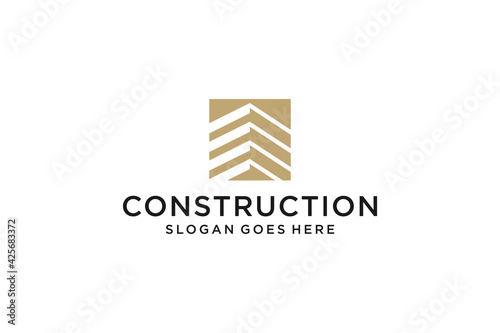 Real Estate Logo. Construction Architecture Building Logo Design Template Element.