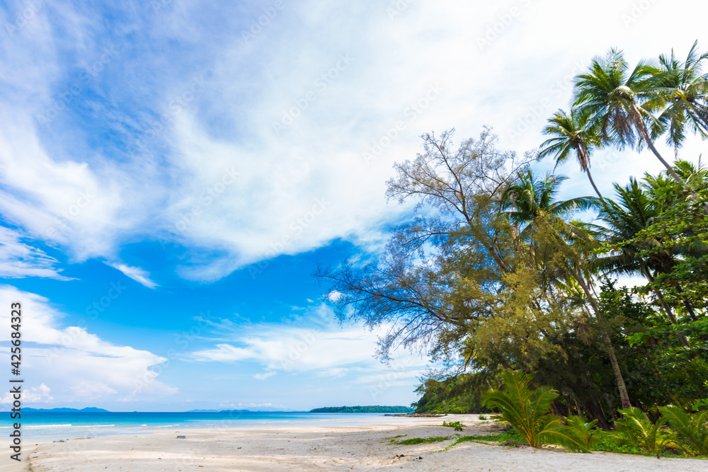 Summer sea beach white sand against blue sky with cloud Summer sea beach white sand against blue sky with cloud