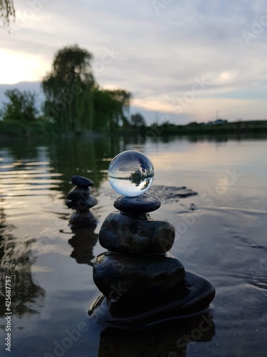 Photography zen stones in water