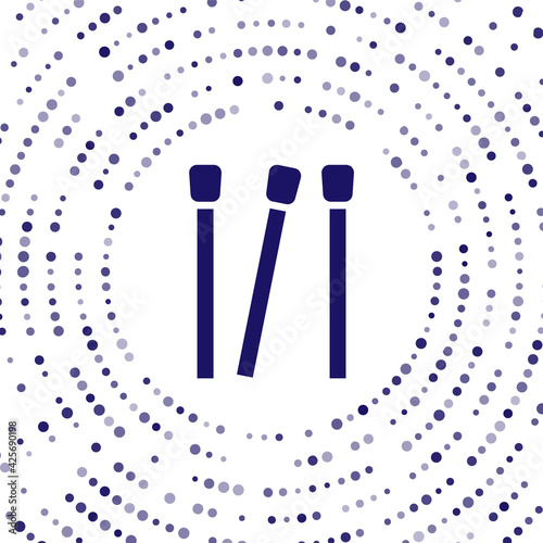 Blue Matches icon isolated on white background. Abstract circle random dots. Vector