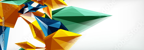 Vector 3d triangles and pyramids abstract background for business or technology presentations, internet posters or web brochure covers