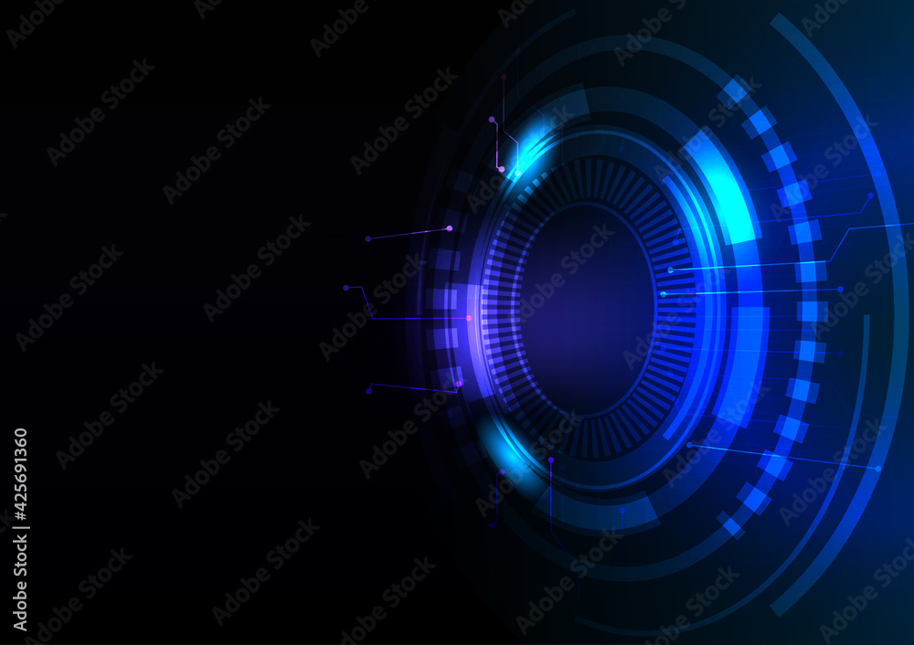 Abstract background. Future technology digital network system communication innovation vector illustration. Dark blue tone. Copy space.