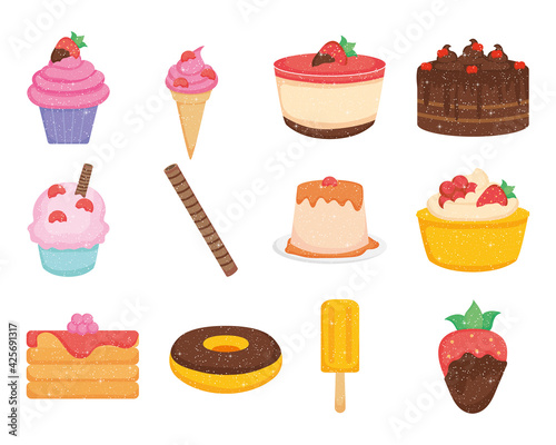 sweet desserts set