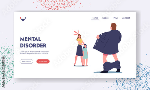 Obraz na plátně Mental Disorder Landing Page Template