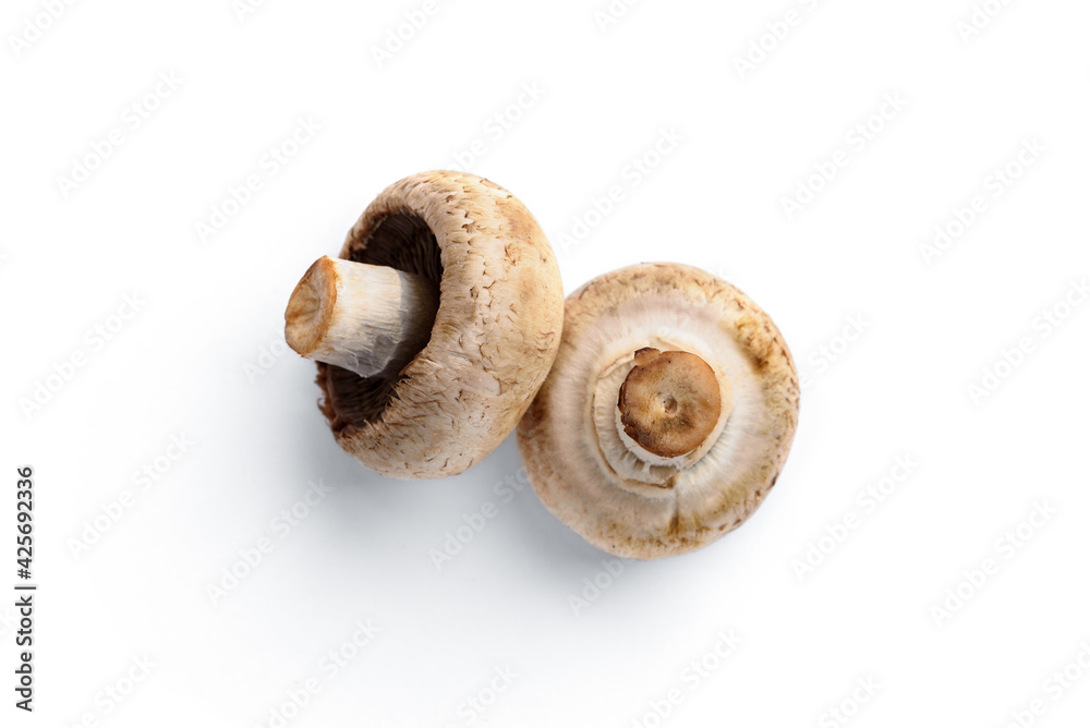 Champignon mushrooms isolated on white background. Champignon mushrooms isolated on white background.