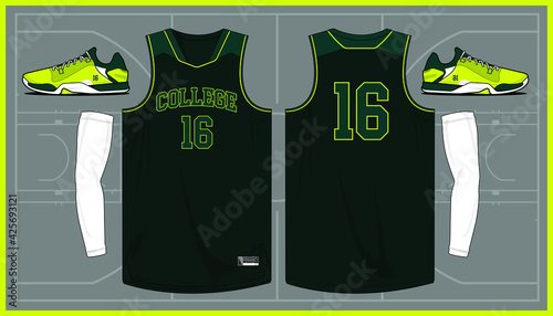 Basketball jersey template vector mockup