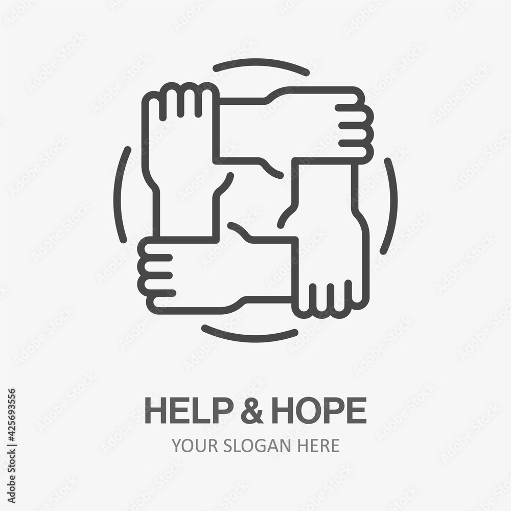 Teamwork icon. Hope, help, friendship logo template. Vector illustration. Teamwork icon. Hope, help, friendship logo template. Vector illustration.