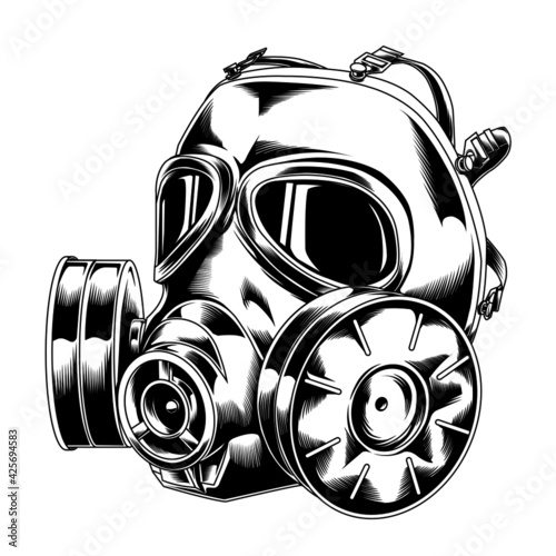 line art gas mask 04 tactical military