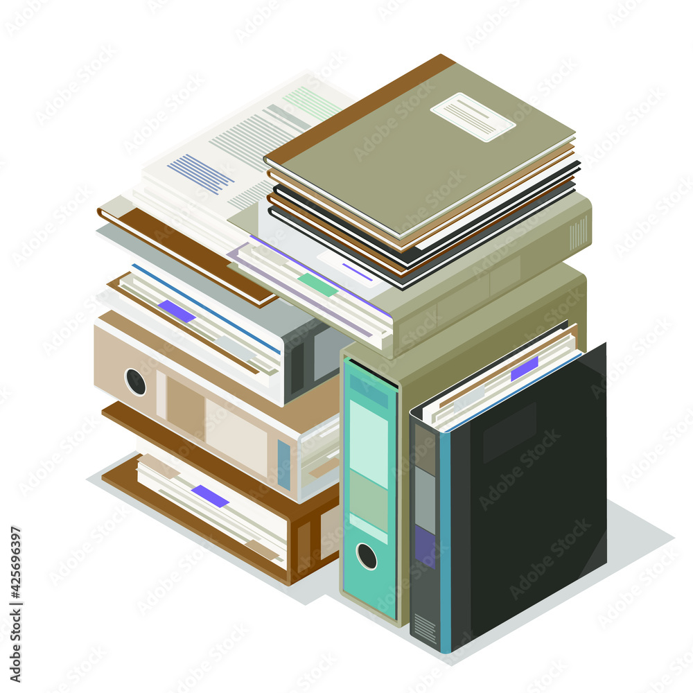 Piles of paperwork and folders Piles of paperwork and folders