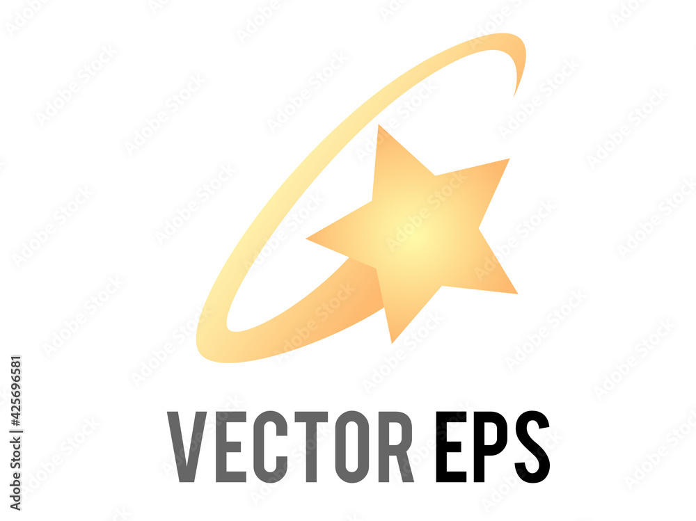 Vector cartoon-styled stylized star swirling in a yellow ring circle, feeling dizzy symbol
