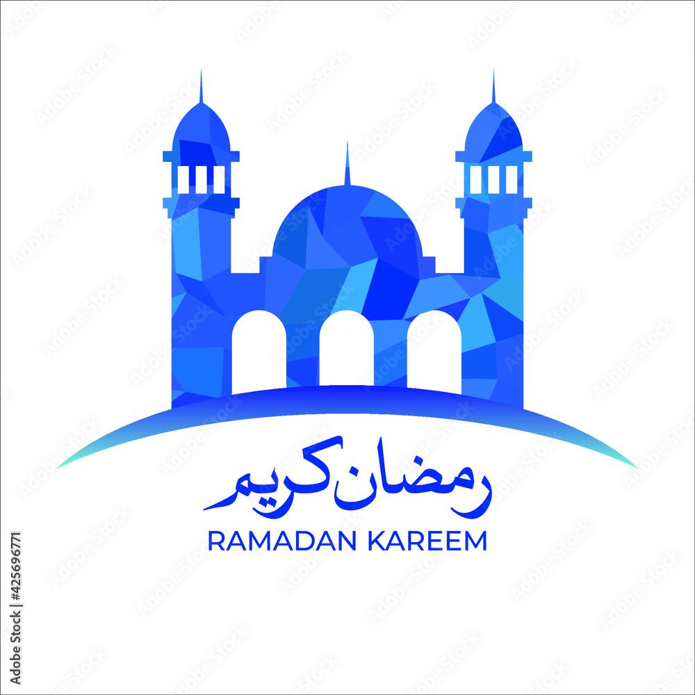 Ramadan Kareem mosque islamic background vector design illustration