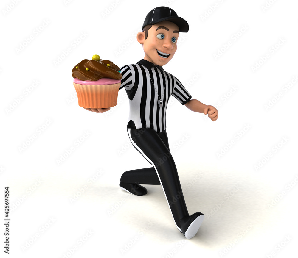 Fun 3D Illustration of an american Referee Fun 3D Illustration of an american Referee