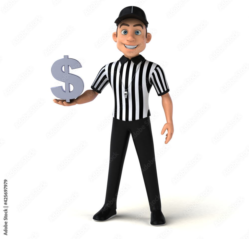 Fun 3D Illustration of an american Referee Fun 3D Illustration of an american Referee