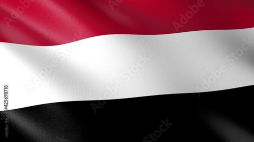 Flag of The Yemen. Flag's footages are rendered in real 3D software. Perfect for TV, Movies, social, HUD, presentations, webs etc.