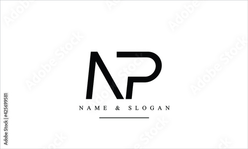 PN, NP, P, N abstract letters logo monogram