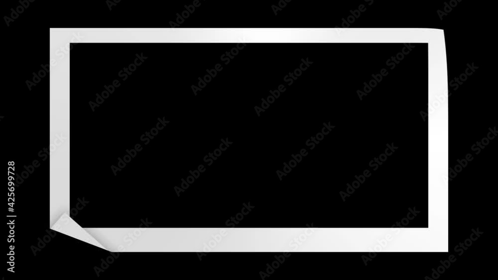 White photo frame with curved edge on black background White photo frame with curved edge on black background