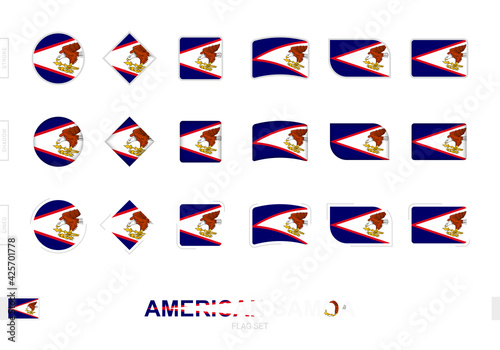 Free Download American Samoa flag set, simple flags of American Samoa with three different effects. - GFXLoad