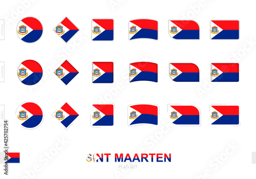 Free Download Sint Maarten flag set, simple flags of Sint Maarten with three different effects. - GFXLoad