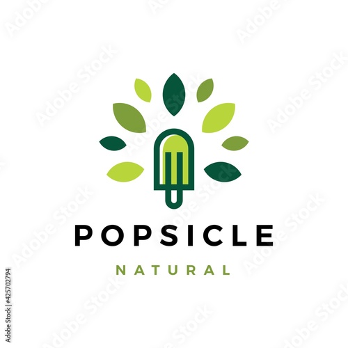 popsicle natural tree leaf logo vector icon illustration