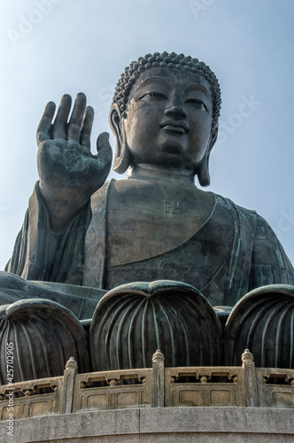 Tian Tan Buddha This is the world s tallest outdoor seated bronze buddha The statue is located at the Po Lin Monestary, Hong Kong China. photo