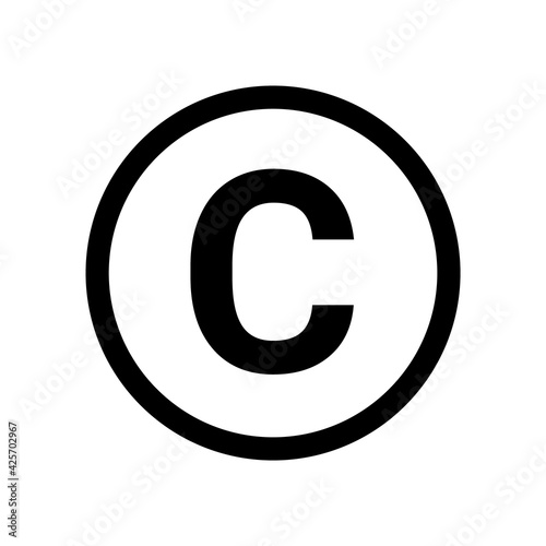 Copyright symbol icon vector logo. Copyright sign isolated icon trademark