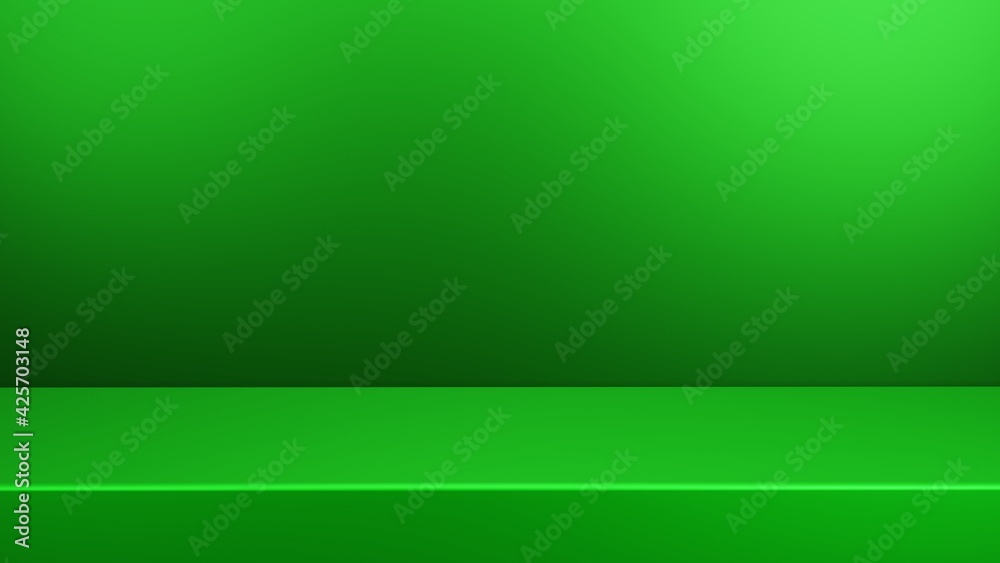 studio floor with geometric shapes Simulation background for product presentation, green 3D rendering background. studio floor with geometric shapes Simulation background for product presentation, green 3D rendering background.