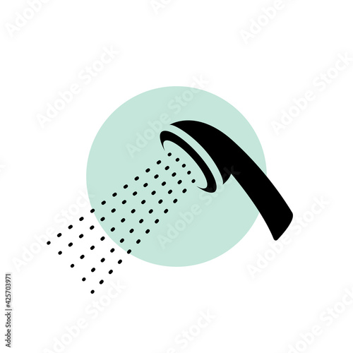 Shower vector head icon. Water shower symbol bathroom sign pictogram